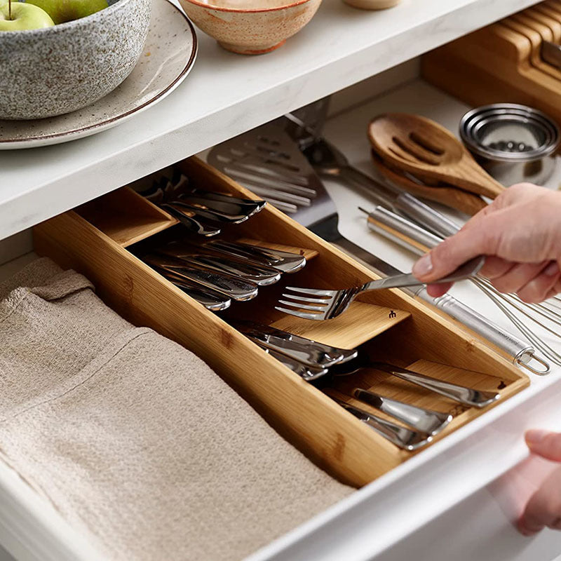DO-Drawer Bamboo Grid Utensils Box