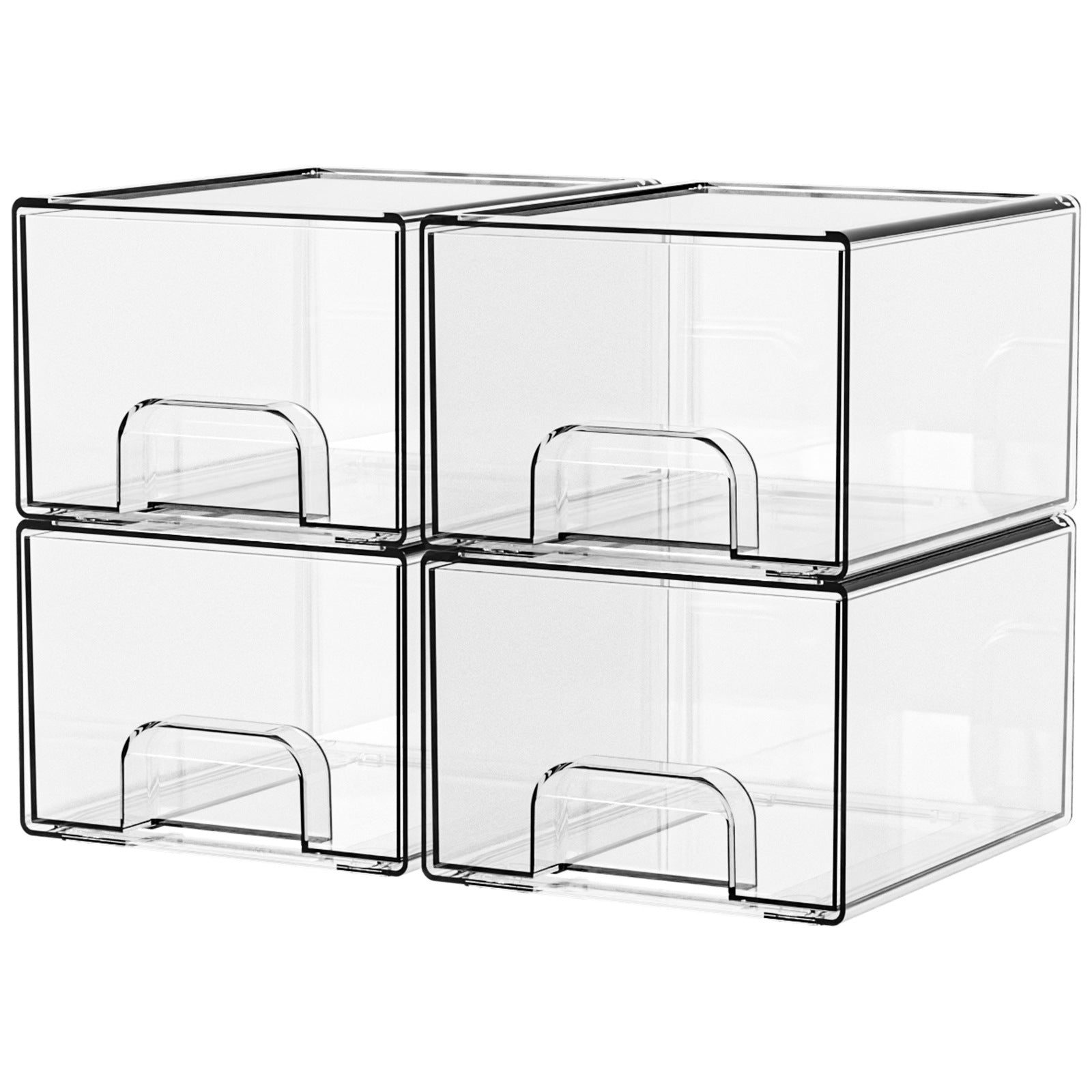 ST-1 & 2 Pack Clear Stackable Storage Drawers