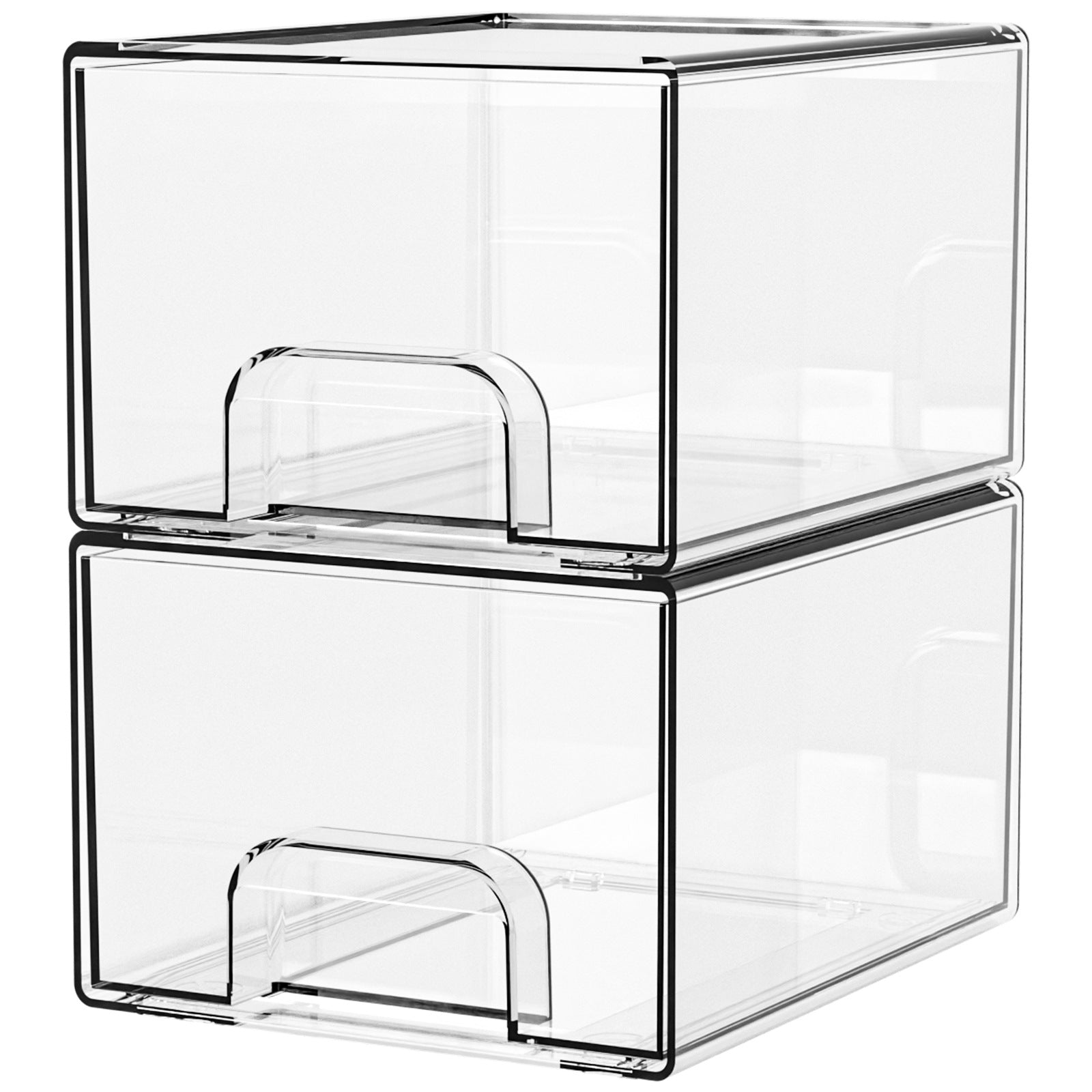 ST-1 & 2 Pack Clear Stackable Storage Drawers