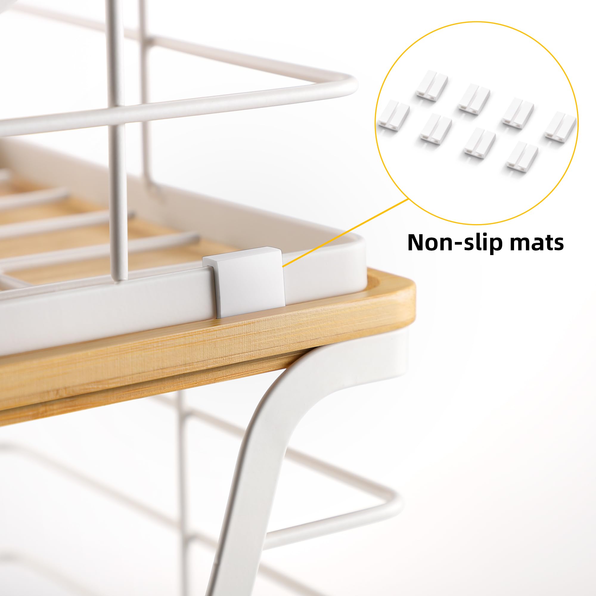 ALOCEO 2 Pack Storage Stackable Kitchen Laundry Organizers with Bamboo Top, Large Trash Bag Holder and Small Garbage Bag Dispenser for Countertop Organization