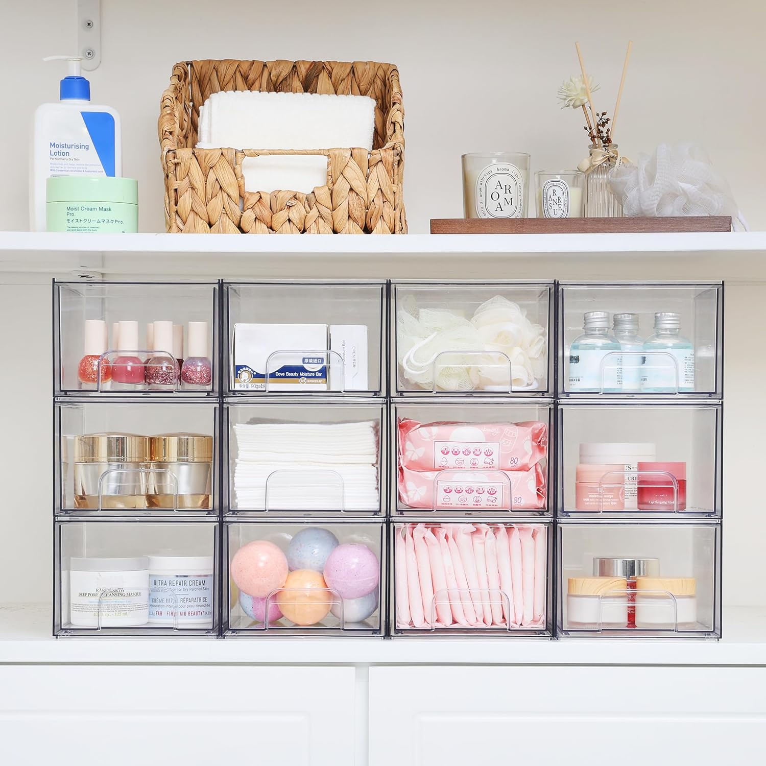 ST-1 & 2 Pack Clear Stackable Storage Drawers