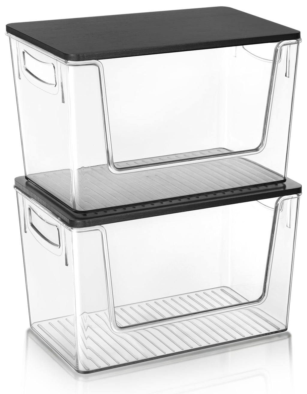 Pantry Organizers Storage, 2 Pack Large Clear Storage Bins for Onion, Potato, Garlic, Canned Food, Organizer Bins for Under Sink, Kitchen, Countertop, Bathroom