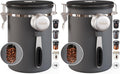 Veken Coffee Canister with Window,Airtight Stainless Steel Pantry Container,Home Kitchen Food Storage Organizers for Ground,Beans,Espresso,Rice,Tea,Sugar,Cereal, Decor,Bar Accessories,Gifts,22OZ,Black