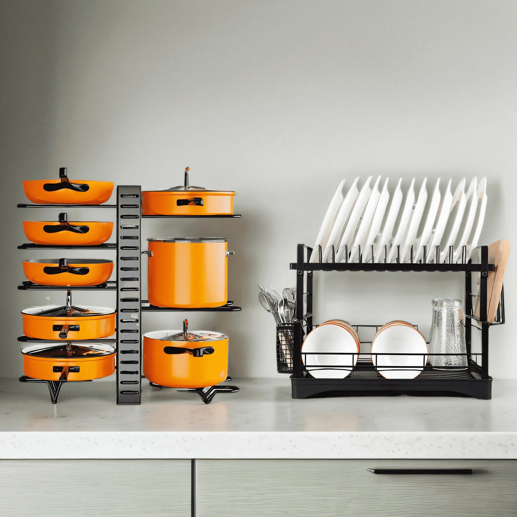 KG-2 Piece Cookware Organizer And Dish Drying Rack