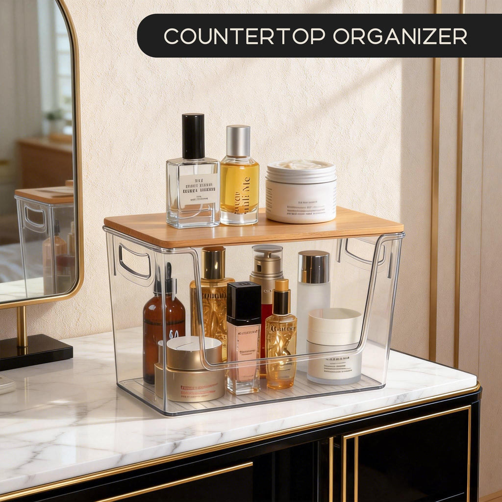Pantry Organizers Storage, 2 Pack Large Clear Storage Bins for Onion, Potato, Garlic, Canned Food, Organizer Bins for Under Sink, Kitchen, Countertop, Bathroom