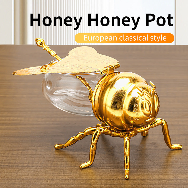 KG-Bee Shaped Honey Jar With Spoon