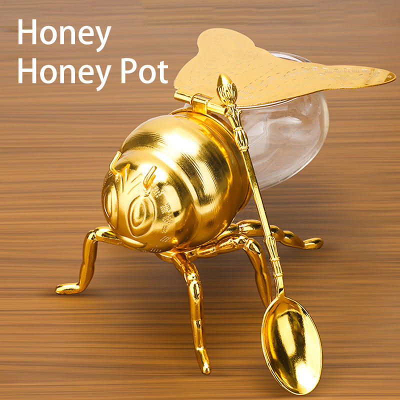 KG-Bee Shaped Honey Jar With Spoon