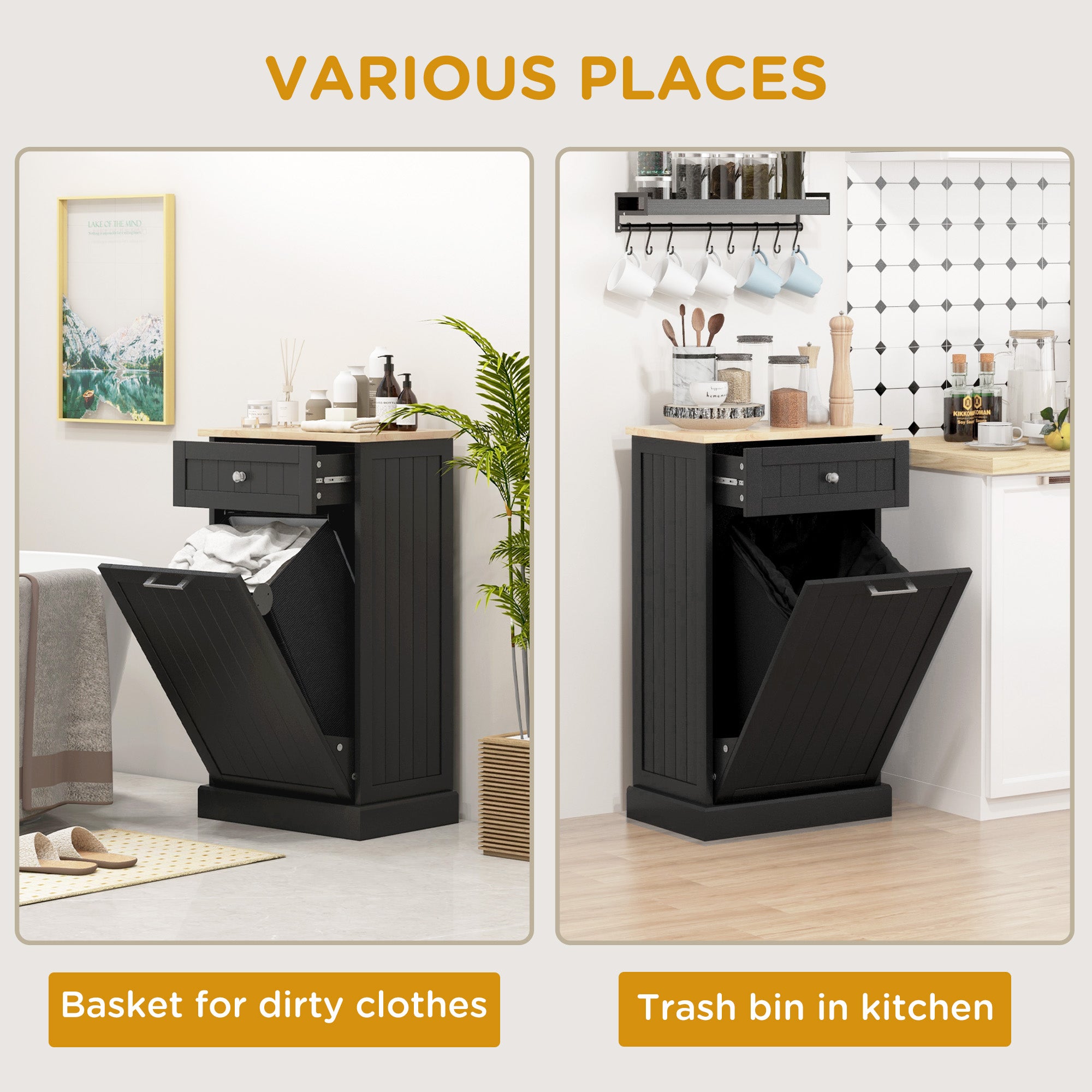 KS-Tilt Out Trash Bin Cabinet